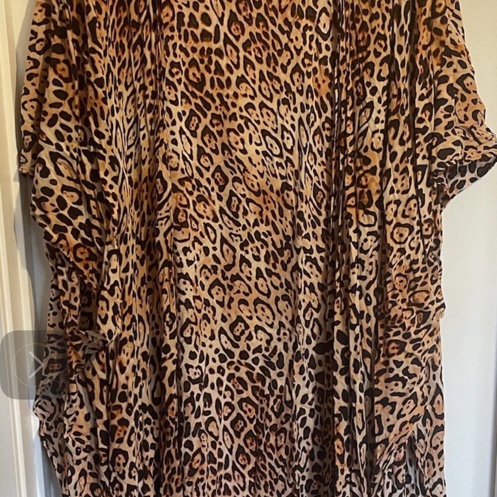 Victoria Secret Animal Print Kimono Swimsuit Coverup Open Front Women’s Sz xs/s